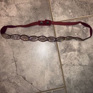 Burgundy Jeweled Belt